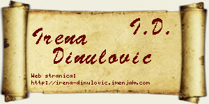 Irena Dinulović vizit kartica